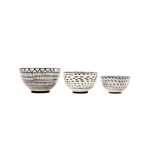 Stackable Black & White Bowl Set